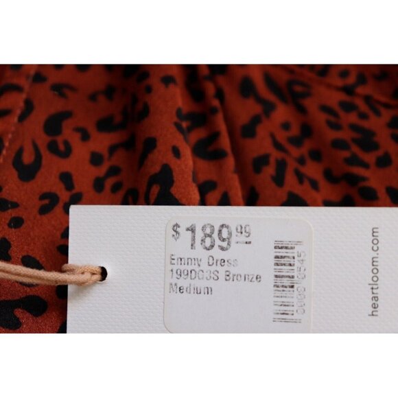 Heartloom Womens Medium Bronze Emmy Dress Leopard Scoop Neck Satin Mini $190 NWT - Picture 4 of 9